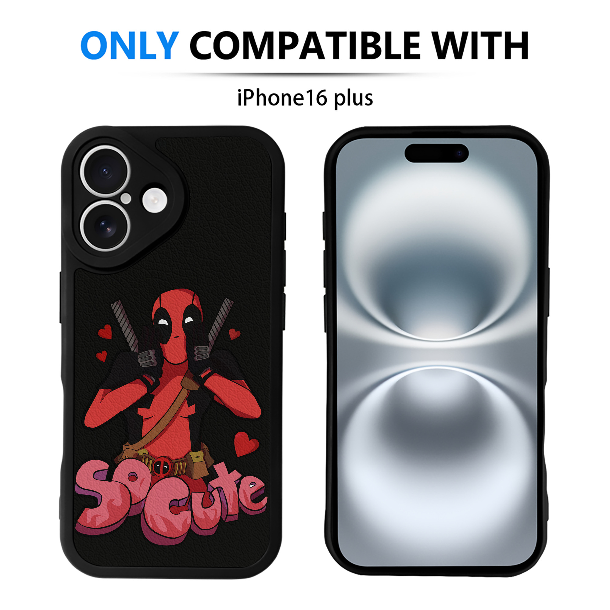 （画像用） Deadpool デッドプール 【iPhone 16シリーズ対応】シリコンスマホケース（レザー調） 材質：シリコン